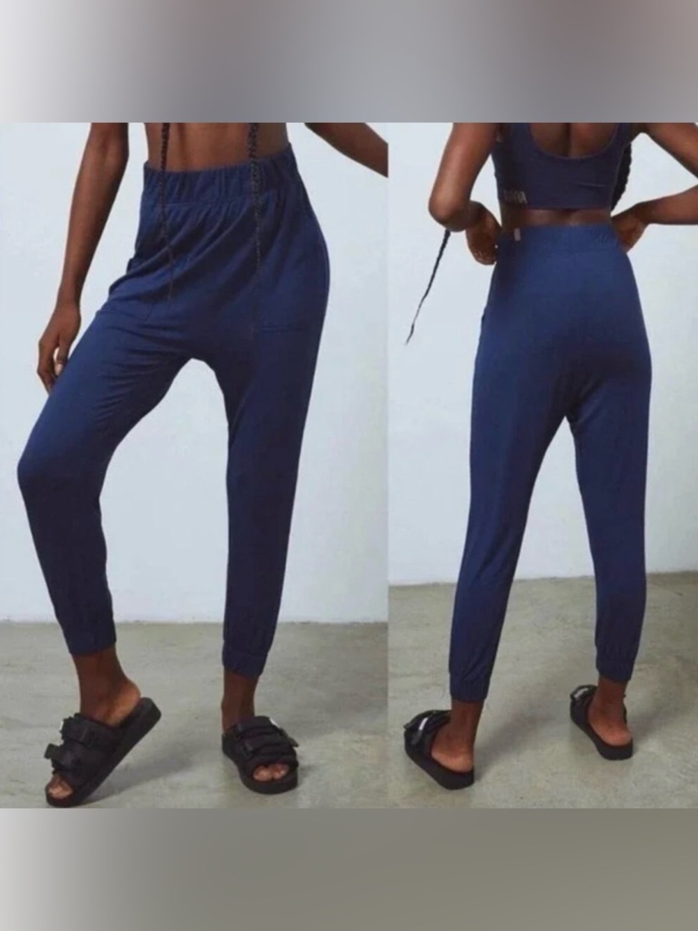 Lunya Soft Modal Draped Jogger Deep Navy Blue PJ pants sz S